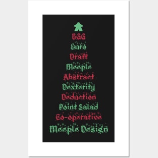 Meeple Design Board Game Category Christmas Tree - Board Games - Gaming Art Posters and Art